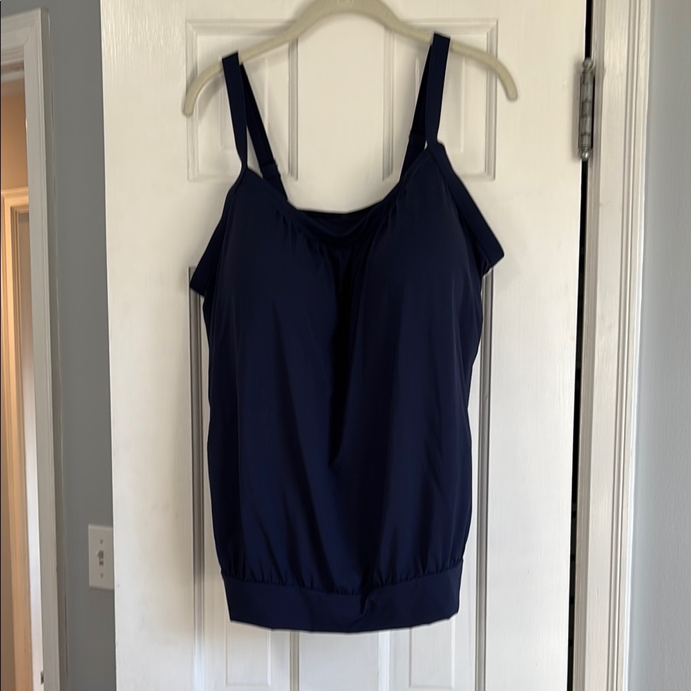 Lands’ End Swimsuit Top - Navy Blouson Tankini
